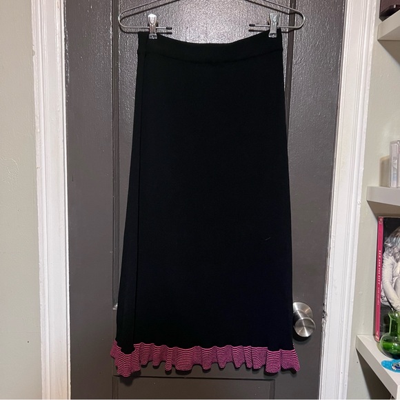 Black Skirt with Pink Ruffle Hem - Picture 3 of 4